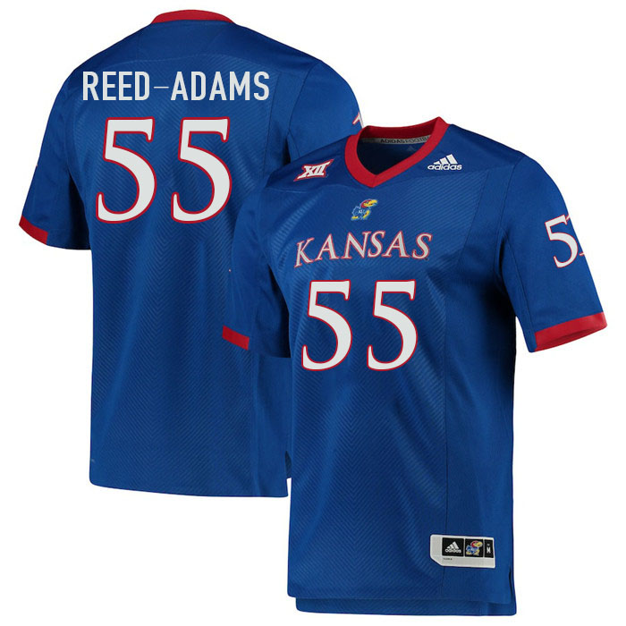 Men #55 Ar'maj Reed-Adams Kansas Jayhawks College Football Jerseys Stitched Sale-Royal - Click Image to Close